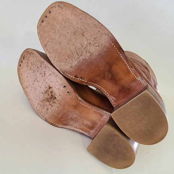 Vintage Mens 13 D Frye Black Label All Leather Square Toe 2563 Campus Boots 70s - Picture 5 of 16